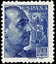 Spain - 1939 - Franco - 70 CTS - Azul - España, Franco - Edifil 874 - General Francisco Franco Bahamonde (1892-1975) - 0